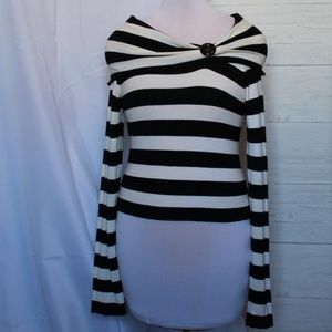 Black and White Striped Top